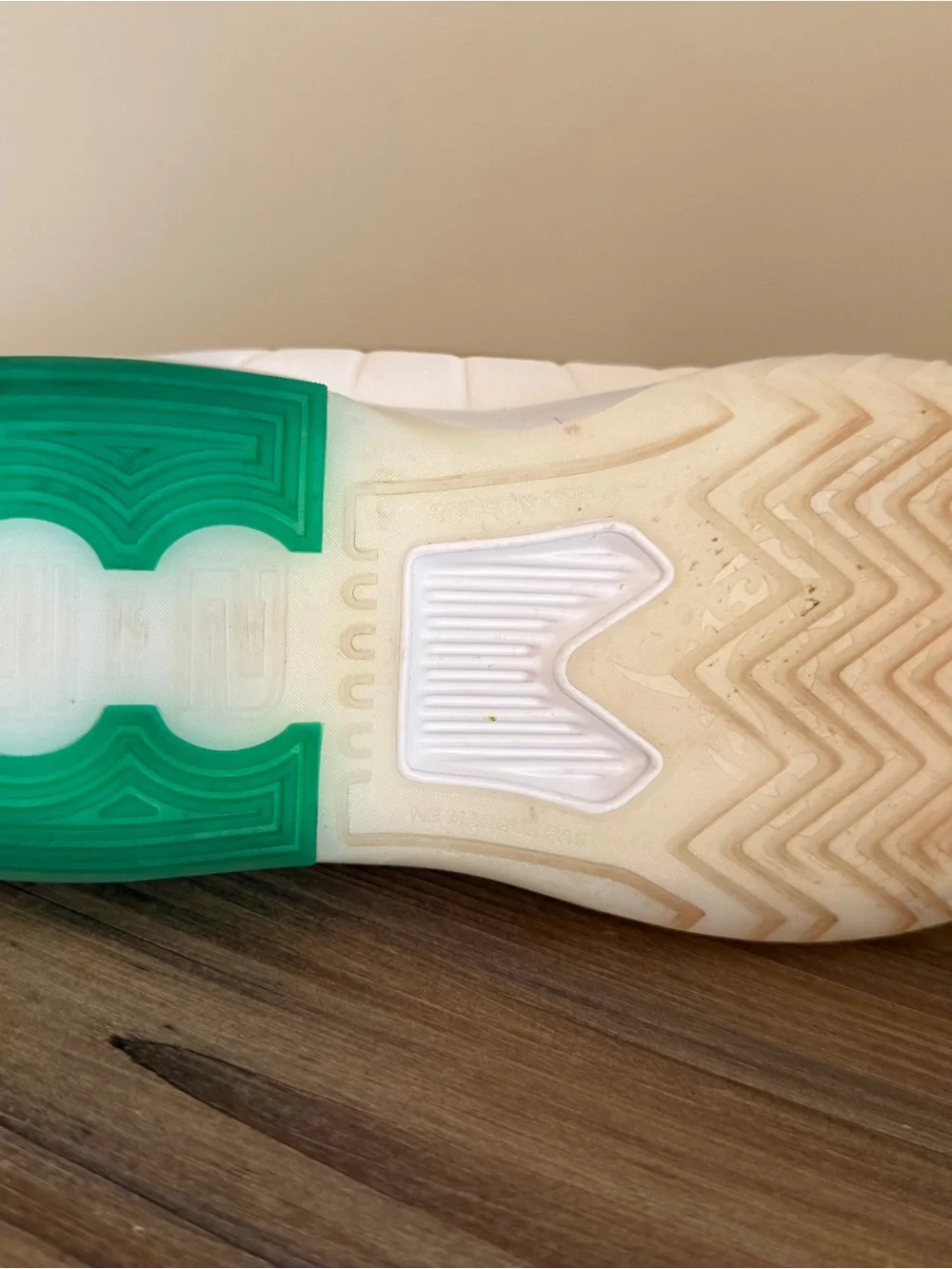 Nike LeBron sneakers White, Green & Gold, Low-Top, big kids size 7Y